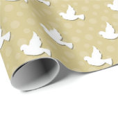 White Dove Baptism Wedding First Community Cadeaupapier (Rol Hoek)