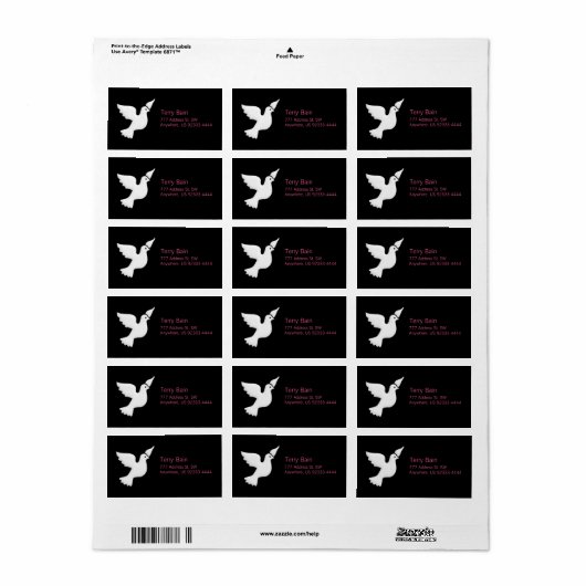 White Dove Belight Etiket (Full Sheet)