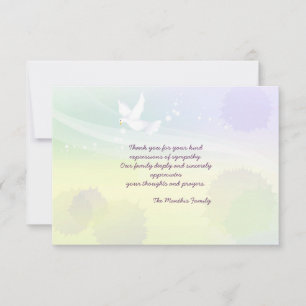White Dove Bereavement Bedankt Notecard Notitiekaartje