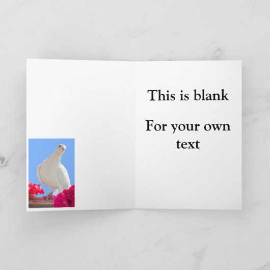 White Dove Bewerkbare Kaart (Binnen)