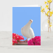 White Dove Bewerkbare Kaart (Gele Bloem)