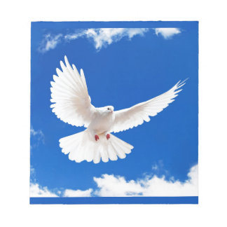 White Dove Bird Love Flying Sky Notitieblok