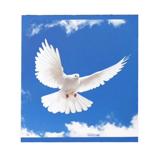 White Dove Bird Love Flying Sky Notitieblok (Voorkant)