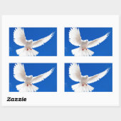 White Dove Bird Love Flying Sky Rechthoekige Sticker (Vel)