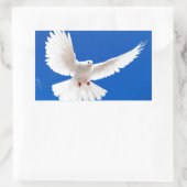 White Dove Bird Love Flying Sky Rechthoekige Sticker (Tas)