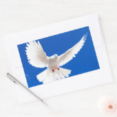 White Dove Bird Love Flying Sky Rechthoekige Sticker (Envelop)