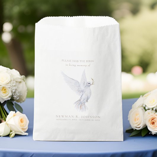 White Dove Bird Seed Packet begrafenismonument Bedankzakje