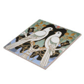 White Dove Birds Art Nouveau Doves Bird Art Deco Tegeltje (Zijkant)