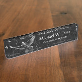 White Dove Black Marble Funeral Director Naambordje (Zijkant)