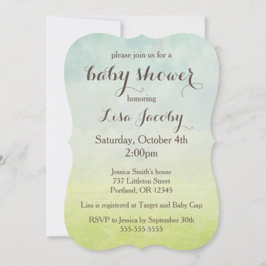 White Dove en Cherub Baby shower 2 Kaart (Achterkant)