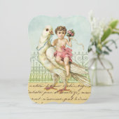 White Dove en Cherub Baby shower 2 Kaart (Staand voorkant)