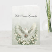 White Dove Flowers Sympathy Card Kaart (Voorkant)