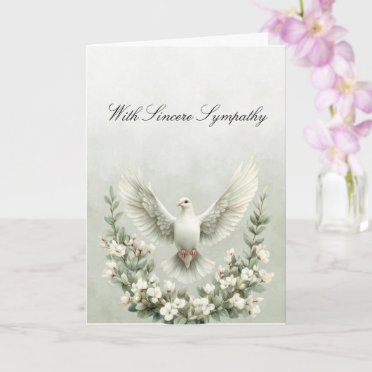 White Dove Flowers Sympathy Card Kaart (Orchidee)