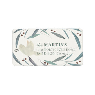 White Dove Foliage Cream White Address Etiket