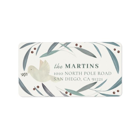 White Dove Foliage Cream White Address Etiket (Voorkant)