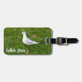 White Dove for bird and Pigeon lover gift Bagagelabel