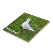White Dove for bird and Pigeon lover gift Tegeltje (Zijkant)