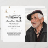 White dove Funeral Program sjabloon (Voorkant / Achterkant)