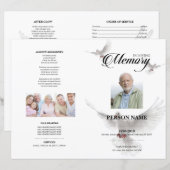 White Dove Funeral Sjabloon (Voorkant / Achterkant)