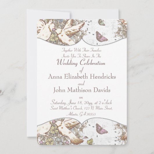 White Dove Garden Pattern Kaart (Voorkant)