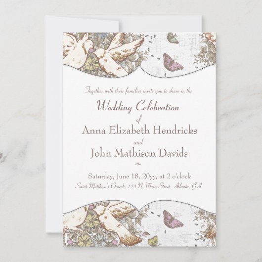 White Dove Garden Pattern  Kaart (Voorkant)