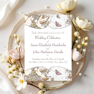 White Dove Garden Pattern Kaart