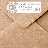 White Dove Garden Pattern Return Address Etiket