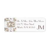 White Dove Garden Pattern Return Address Etiket (Voorkant)