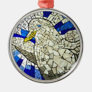 White Dove Glas in lood kerstboomversiering Metalen Ornament