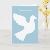 White dove greeting card with custom message kaart (Gele Bloem)