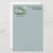 White Dove in Pine Personalized Winter Holiday Briefpapier (Voorkant / Achterkant)