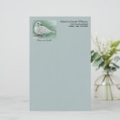 White Dove in Pine Personalized Winter Holiday Briefpapier (Staand voorkant)