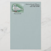 White Dove in Pine Personalized Winter Holiday Briefpapier (Voorkant)