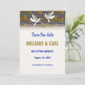 White Dove Kante Save The Date Kaart (Staand voorkant)