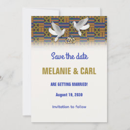 White Dove Kante Save The Date Kaart
