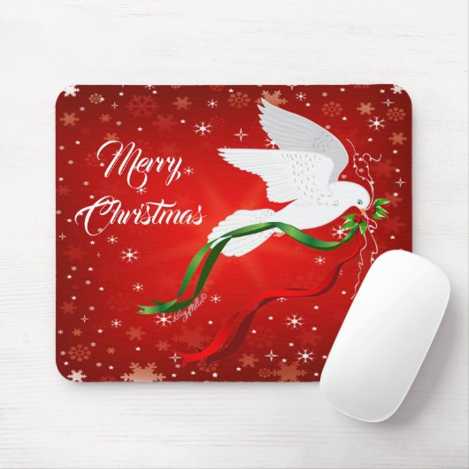 White Dove Kerstmis Muismat (Met muis)