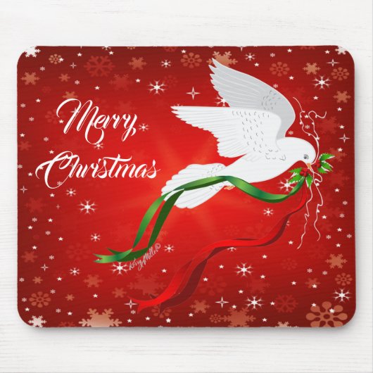 White Dove Kerstmis Muismat (Voorkant)