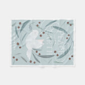 White Dove Light Blue Holiday Fleece Deken (Voorkant (Horizontaal))