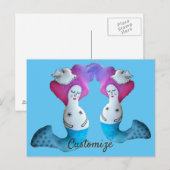 White Dove Mermaid Thunder_Cove Briefkaart (Voorkant / Achterkant)