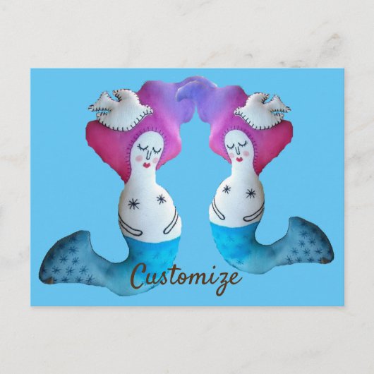White Dove Mermaid Thunder_Cove Briefkaart (Voorkant)