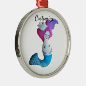 White Dove Mermaid Thunder_Cove Metalen Ornament (Rechts)