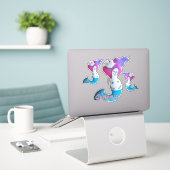 White Dove Mermaid Thunder_Cove Sticker (Laptop op bureau)