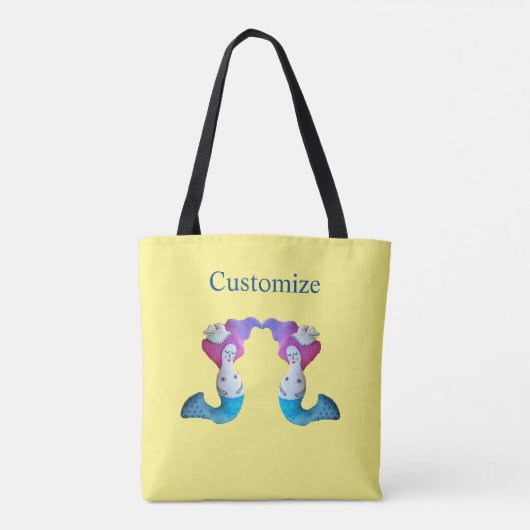 White Dove Mermaid Thunder_Cove Tote Bag (Achterkant)
