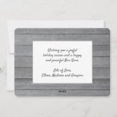 White Dove Modern Unique Peace 1 foto Grijs Hout Feestdagenkaart (Achterkant)