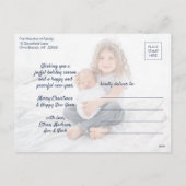 White Dove Modern Unique Peace 1 Foto Marine Blauw Feestdagenkaart (Achterkant)