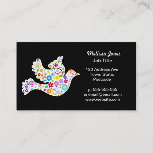 White Dove of bloemen Visitekaartje