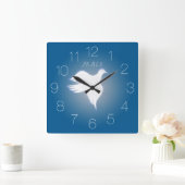 White Dove of Peace Numbered Square Wall Clock Vierkante Klok (Huis)