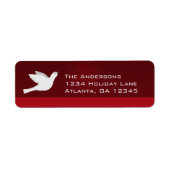White Dove on Burgundy-kerstlabels Etiket (Voorkant)