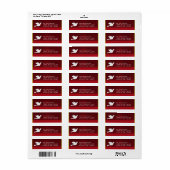 White Dove on Burgundy-kerstlabels Etiket (Full Sheet)