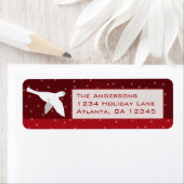 White Dove on Burgundy kerstStar Labels (Insitu)